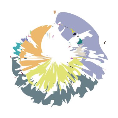 İğrenç, iğrenç ve dokulu daire. Boya fırçası, fırça darbesi vektörü. Mürekkep, sıvı ve sıvı kenar sıçrama efekti