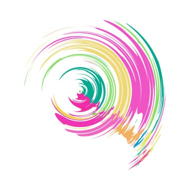 İğrenç, iğrenç ve dokulu daire. Boya fırçası, fırça darbesi vektörü. Mürekkep, sıvı ve sıvı kenar sıçrama efekti