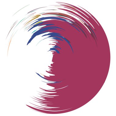 İğrenç, iğrenç ve dokulu daire. Boya fırçası, fırça darbesi vektörü. Mürekkep, sıvı ve sıvı kenar sıçrama efekti