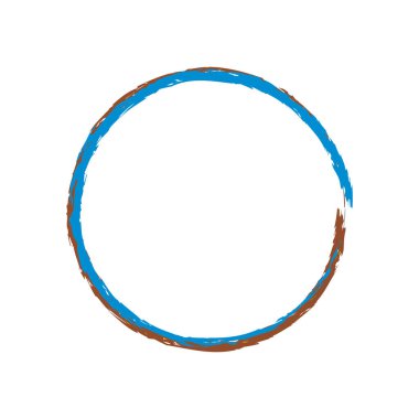 İğrenç, iğrenç ve dokulu daire. Boya fırçası, fırça darbesi vektörü. Mürekkep, sıvı ve sıvı kenar sıçrama efekti