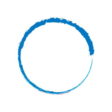 İğrenç, iğrenç ve dokulu daire. Boya fırçası, fırça darbesi vektörü. Mürekkep, sıvı ve sıvı kenar sıçrama efekti