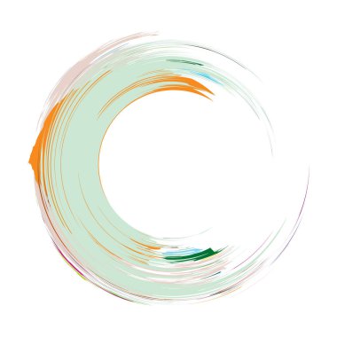 İğrenç, iğrenç ve dokulu daire. Boya fırçası, fırça darbesi vektörü. Mürekkep, sıvı ve sıvı kenar sıçrama efekti