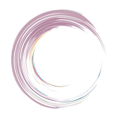 İğrenç, iğrenç ve dokulu daire. Boya fırçası, fırça darbesi vektörü. Mürekkep, sıvı ve sıvı kenar sıçrama efekti