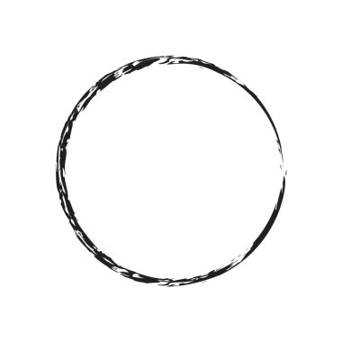 İğrenç, iğrenç ve dokulu daire. Boya fırçası, fırça darbesi vektörü. Mürekkep, sıvı ve sıvı kenar sıçrama efekti