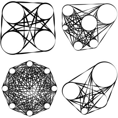 Soyut motif, mandala şekil tasarım elementleri