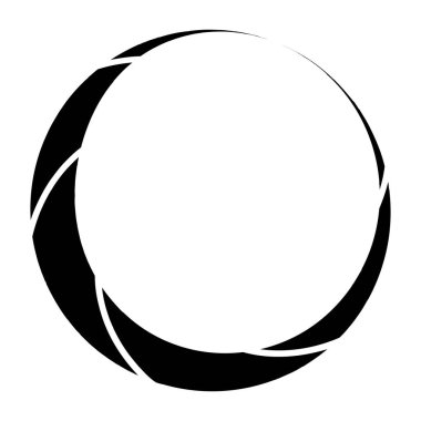 Döngüsel daire, sarmal, volta elementi. Döndürme, santrifüj ve dönme etkisiyle eş merkezli şekil. Döndürme, döndürme ve döndürme vektör illüstrasyonu