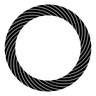 Döngüsel daire, sarmal, volta elementi. Döndürme, santrifüj ve dönme etkisiyle eş merkezli şekil. Döndürme, döndürme ve döndürme vektör illüstrasyonu