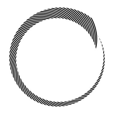 Döngüsel daire, sarmal, volta elementi. Döndürme, santrifüj ve dönme etkisiyle eş merkezli şekil. Döndürme, döndürme ve döndürme vektör illüstrasyonu