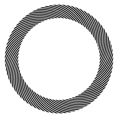 Döngüsel daire, sarmal, volta elementi. Döndürme, santrifüj ve dönme etkisiyle eş merkezli şekil. Döndürme, döndürme ve döndürme vektör illüstrasyonu