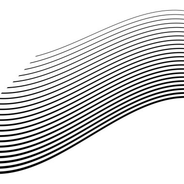 Soyut dalgalı, dalgalı, dalgalı çizgi vektör elementi