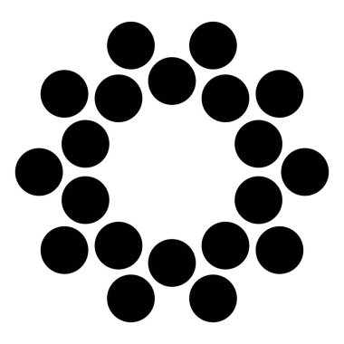 Noktalardan, dairelerden oluşan basit grafikler. Temel noktalı dairesel mandala, motif. Benekler, benekler oluşumu