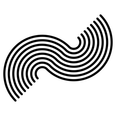 Grafikler, ikon, paralel eğri çizgilerden oluşan sembol. Camber, esneklik çizgileri ögesi