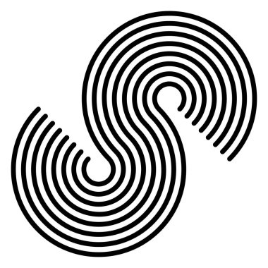 Grafikler, ikon, paralel eğri çizgilerden oluşan sembol. Camber, esneklik çizgileri ögesi