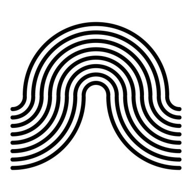 Grafikler, ikon, paralel eğri çizgilerden oluşan sembol. Camber, esneklik çizgileri ögesi