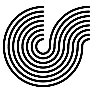 Grafikler, ikon, paralel eğri çizgilerden oluşan sembol. Camber, esneklik çizgileri ögesi