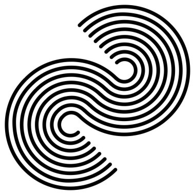 Grafikler, ikon, paralel eğri çizgilerden oluşan sembol. Camber, esneklik çizgileri ögesi