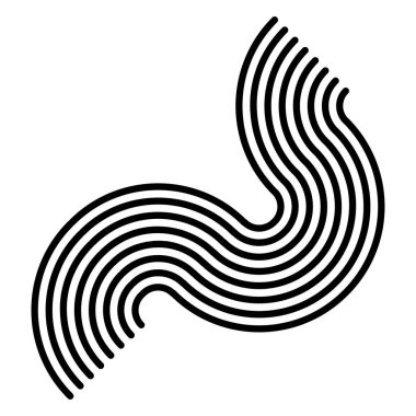 Grafikler, ikon, paralel eğri çizgilerden oluşan sembol. Camber, esneklik çizgileri ögesi