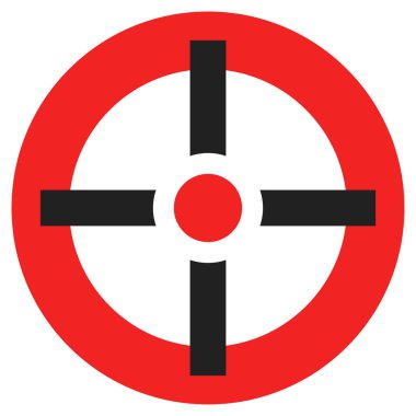 Çapraz saç, reticle, hedef simge, sembol ve logo. Doğruluk, hassasiyet, odaklanma konsepti çizimi