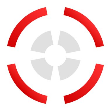 Çapraz saç, reticle, hedef simge, sembol ve logo. Doğruluk, hassasiyet, odaklanma konsepti çizimi