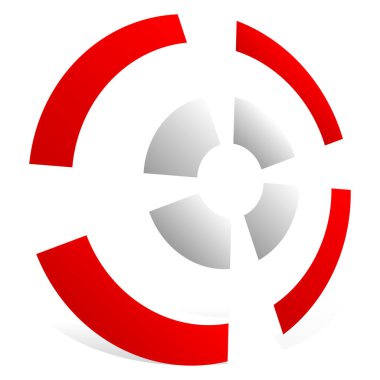 Çapraz saç, reticle, hedef simge, sembol ve logo. Doğruluk, hassasiyet, odaklanma konsepti çizimi