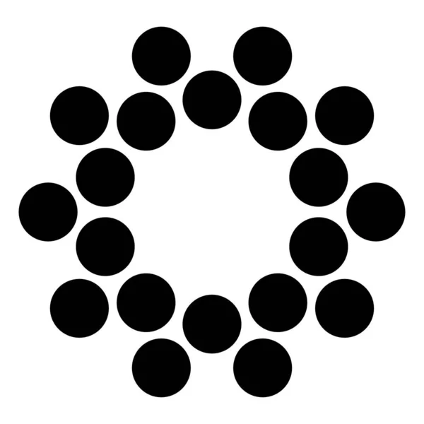 Eenvoudig Grafisch Gemaakt Van Stippen Cirkels Basis Gestippelde Ronde Mandala — Stockvector