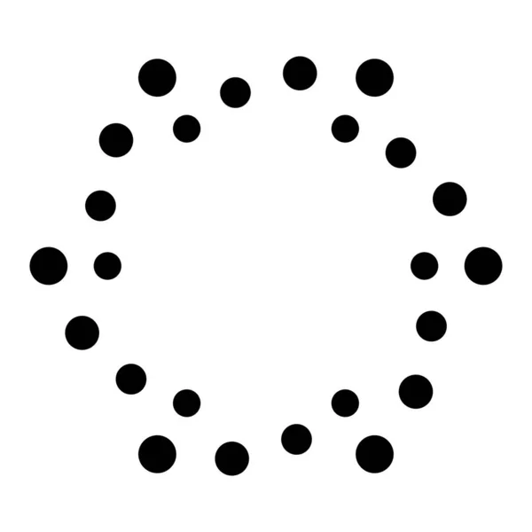 Jednoduchá Grafika Teček Kruhů Základní Tečkovaná Kruhová Mandala Motiv Tečky — Stockový vektor