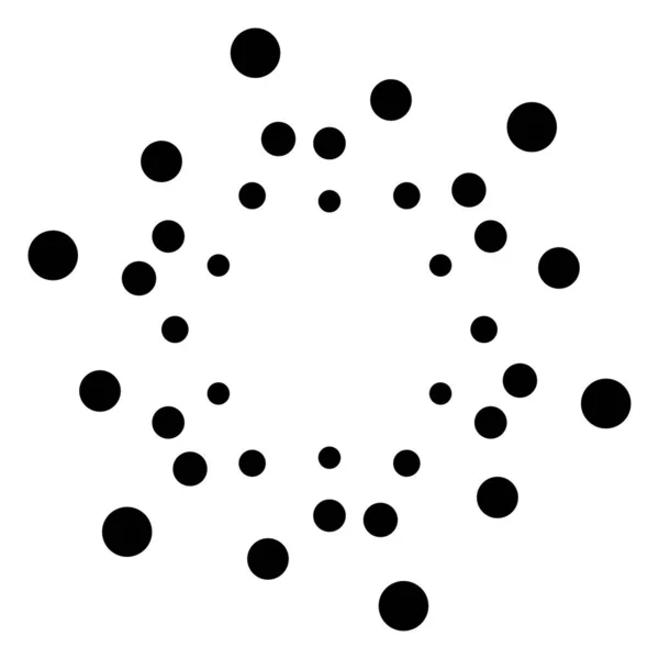 Enkel Grafik Gjord Prickar Cirklar Grundläggande Prickig Cirkulär Mandala Motiv — Stock vektor
