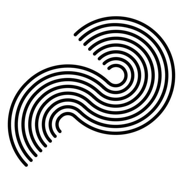 Grafikler, ikon, paralel eğri çizgilerden oluşan sembol. Camber, esneklik çizgileri ögesi