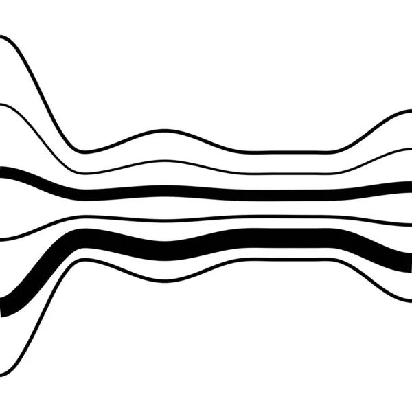 弯曲的线条 带波纹 摇摆效应畸变和变形的抽象条纹 — 图库矢量图片