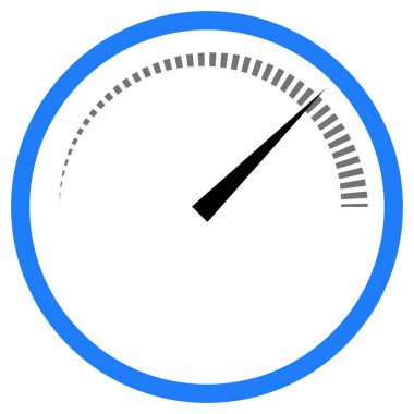 Guage, metre, seviye göstergesi simgesi. Kalibrasyon, kriter, ölçü tablosu, grafik vektörü çizimi  