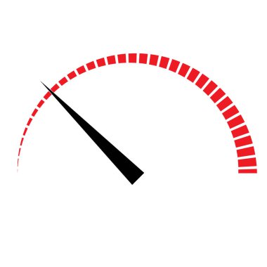 Guage, metre, seviye göstergesi simgesi. Kalibrasyon, kriter, ölçü tablosu, grafik vektörü çizimi  