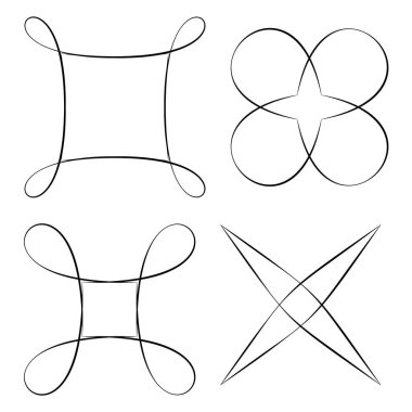 Soyut çizgi şekil seti. Yaratıcı motif, mandala tasarım ögesi 