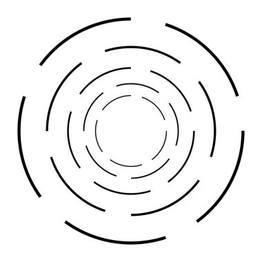 Kesik çizgiler sarmal, girdaplar ve girdaplar. Eş merkezli ve dairesel volt, sarmal vektör elementi