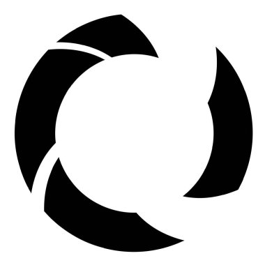 Döngüsel daire, sarmal, volta elementi. Döndürme, santrifüj ve dönme etkisiyle eş merkezli şekil. Döndürme, döndürme ve döndürme vektör illüstrasyonu