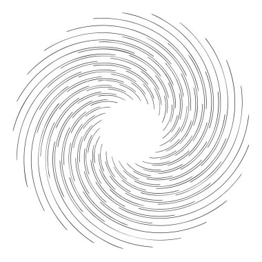 Döngüsel daire, sarmal, volta elementi. Döndürme, santrifüj ve dönme etkisiyle eş merkezli şekil. Döndürme, döndürme ve döndürme vektör illüstrasyonu