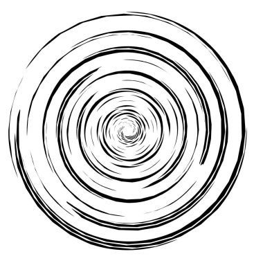 Döngüsel daire, sarmal, volta elementi. Döndürme, santrifüj ve dönme etkisiyle eş merkezli şekil. Döndürme, döndürme ve döndürme vektör illüstrasyonu