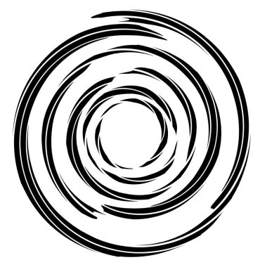 Döngüsel daire, sarmal, volta elementi. Döndürme, santrifüj ve dönme etkisiyle eş merkezli şekil. Döndürme, döndürme ve döndürme vektör illüstrasyonu