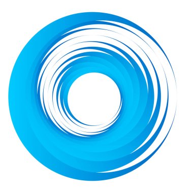 Döngüsel daire, sarmal, volta elementi. Döndürme, santrifüj ve dönme etkisiyle eş merkezli şekil. Döndürme, döndürme ve döndürme vektör illüstrasyonu