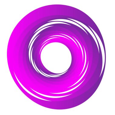 Döngüsel daire, sarmal, volta elementi. Döndürme, santrifüj ve dönme etkisiyle eş merkezli şekil. Döndürme, döndürme ve döndürme vektör illüstrasyonu