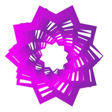 Keskin, keskin yıldız patlaması, içe doğru dönen güneş patlaması. Geometrik dairesel, döngüsel ve döngü vektör çizimi