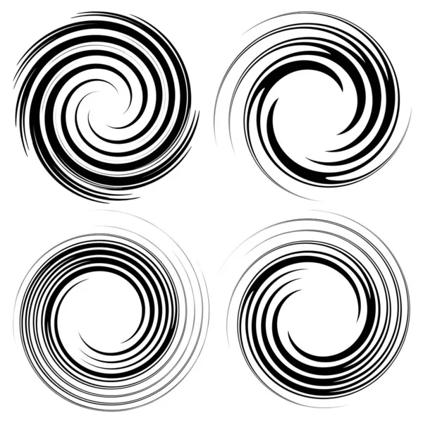 Revolved Whirlpool Whirlwind Design Element Radial Shape Rotation Gyre Effect — Stock Vector