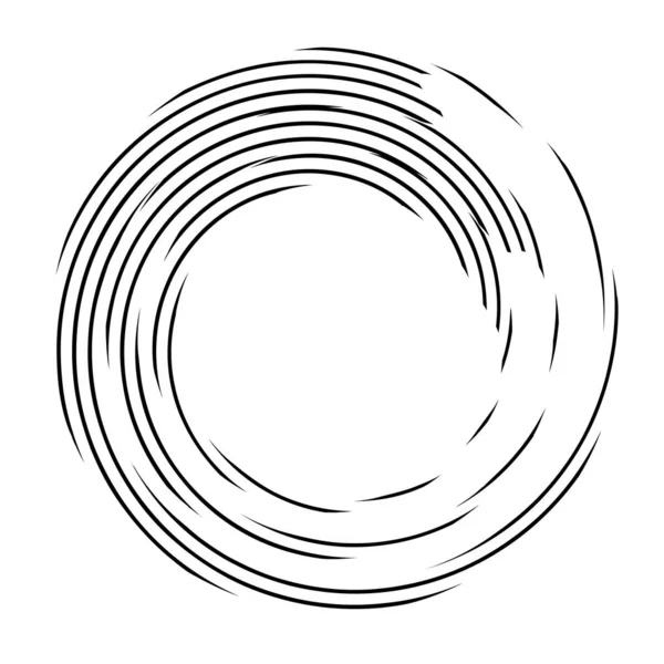Döngüsel daire, sarmal, volta elementi. Döndürme, santrifüj ve dönme etkisiyle eş merkezli şekil. Döndürme, döndürme ve döndürme vektör illüstrasyonu