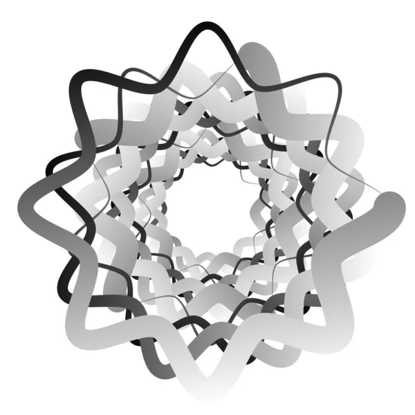 Kıvrımlı Kıvrımlı Çizgiler Içe Doğru Dönüyordu Dairesel Dönen Döngüsel Resimleme — Stok Vektör