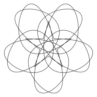 Soyut karmaşa, sicim, kesişen çizgiler mandala, motif, nilüfer şekli