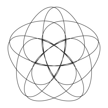 Soyut karmaşa, sicim, kesişen çizgiler mandala, motif, nilüfer şekli