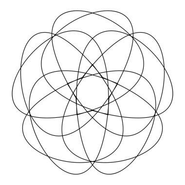 Soyut karmaşa, sicim, kesişen çizgiler mandala, motif, nilüfer şekli