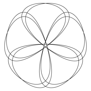 Soyut karmaşa, sicim, kesişen çizgiler mandala, motif, nilüfer şekli