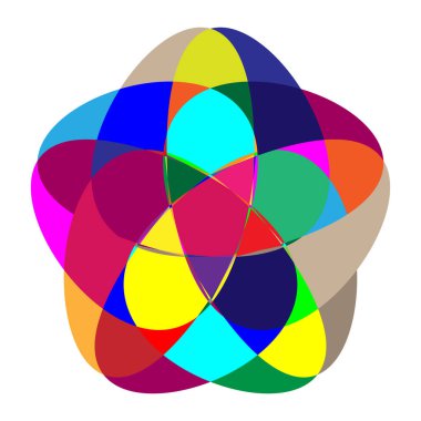 Soyut renkli geometrik tasarım öğesi. Mozaik renklendirilmiş simge