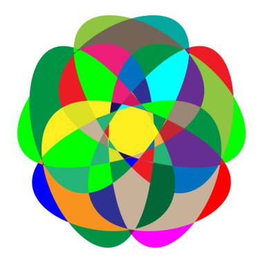 Soyut renkli geometrik tasarım öğesi. Mozaik renklendirilmiş simge