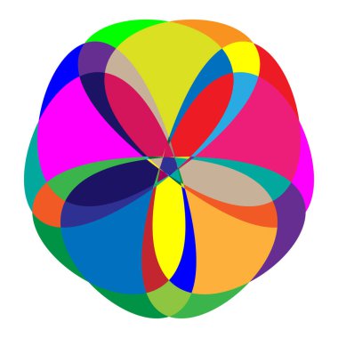 Soyut renkli geometrik tasarım öğesi. Mozaik renklendirilmiş simge